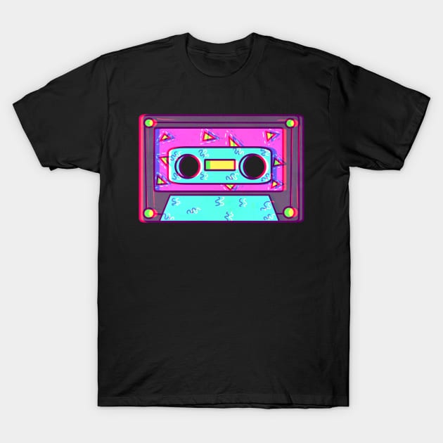 Vaporwave 80s Retro Cassette Tape Aesthetic Shirt T-Shirt by MomoMerch